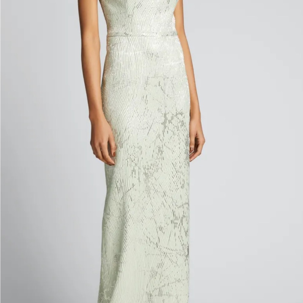 Mon Cheri Shimmering Cream Maxi Dress